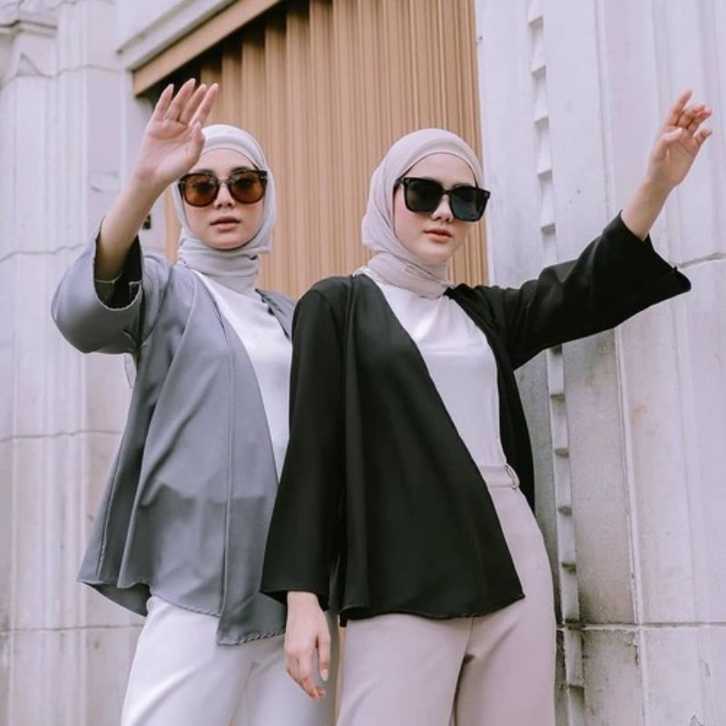 CARDIGAN KARDIGAN OUTER ROMPI POLOS LENGAN PANJANG OUTWEAR WANITA CARDIGAN BLOUSE BAHAN KATUN TWISCONE PREMIUM FASHION ATASAN MUSLIM WANITA TERBARU TERLARIS HITS OOTD SELEBGRAM KOREA KOREAN STYLE LD 100-1