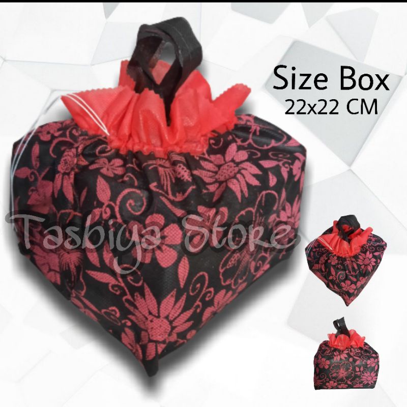 Tas Hajatan Spunbond Serut Motif Sablon Bunga (1 Lusin / 12 pcs)