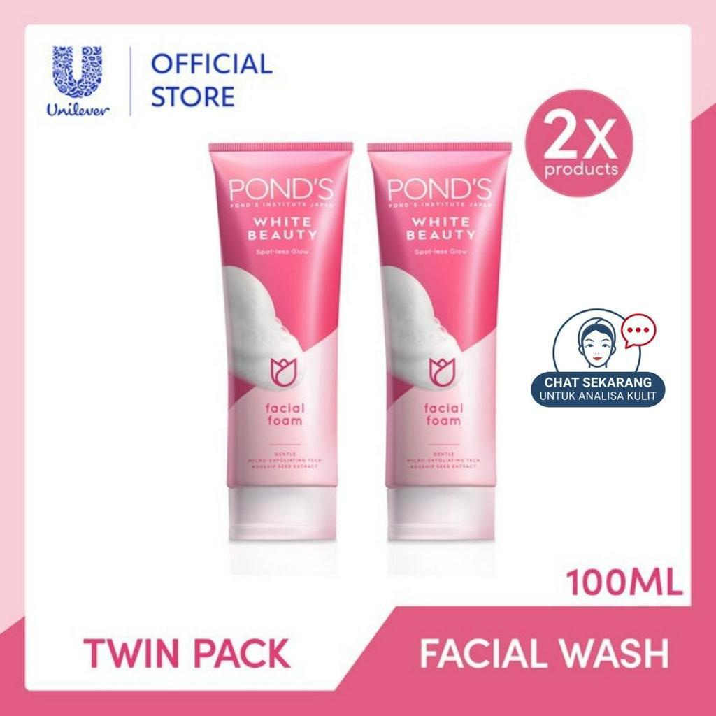 Jual Ponds White Beauty Facial Foam 100gr Twin Pack | Shopee Indonesia