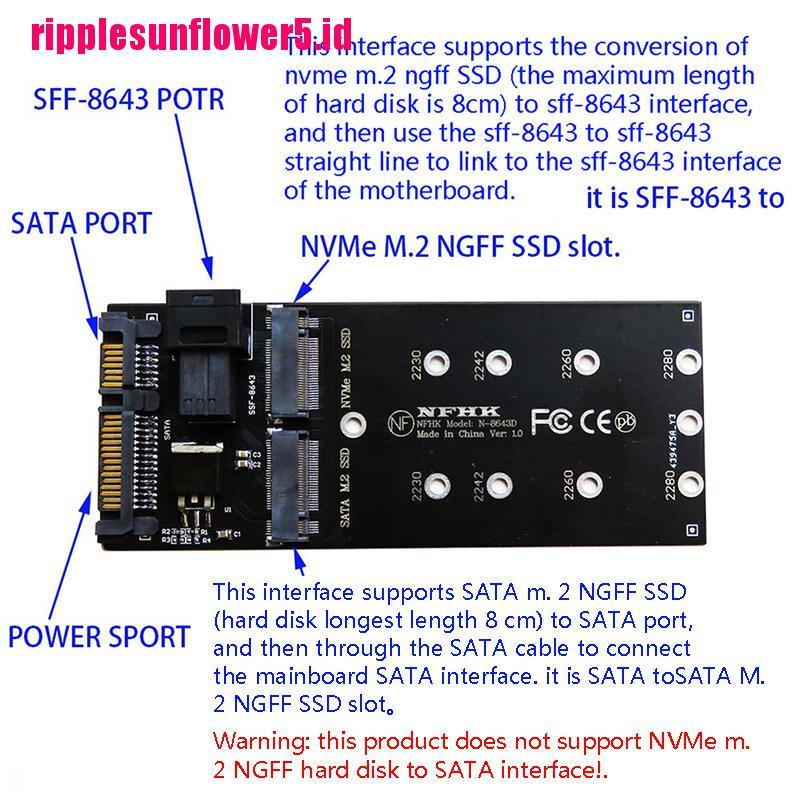 # Kaos T-Shirt Wanita Lengan Pendek Motif Print #Adapter 22pin SATA M.2 SSD SFF-8643 Ke NVMe M.2 NGFF SSD