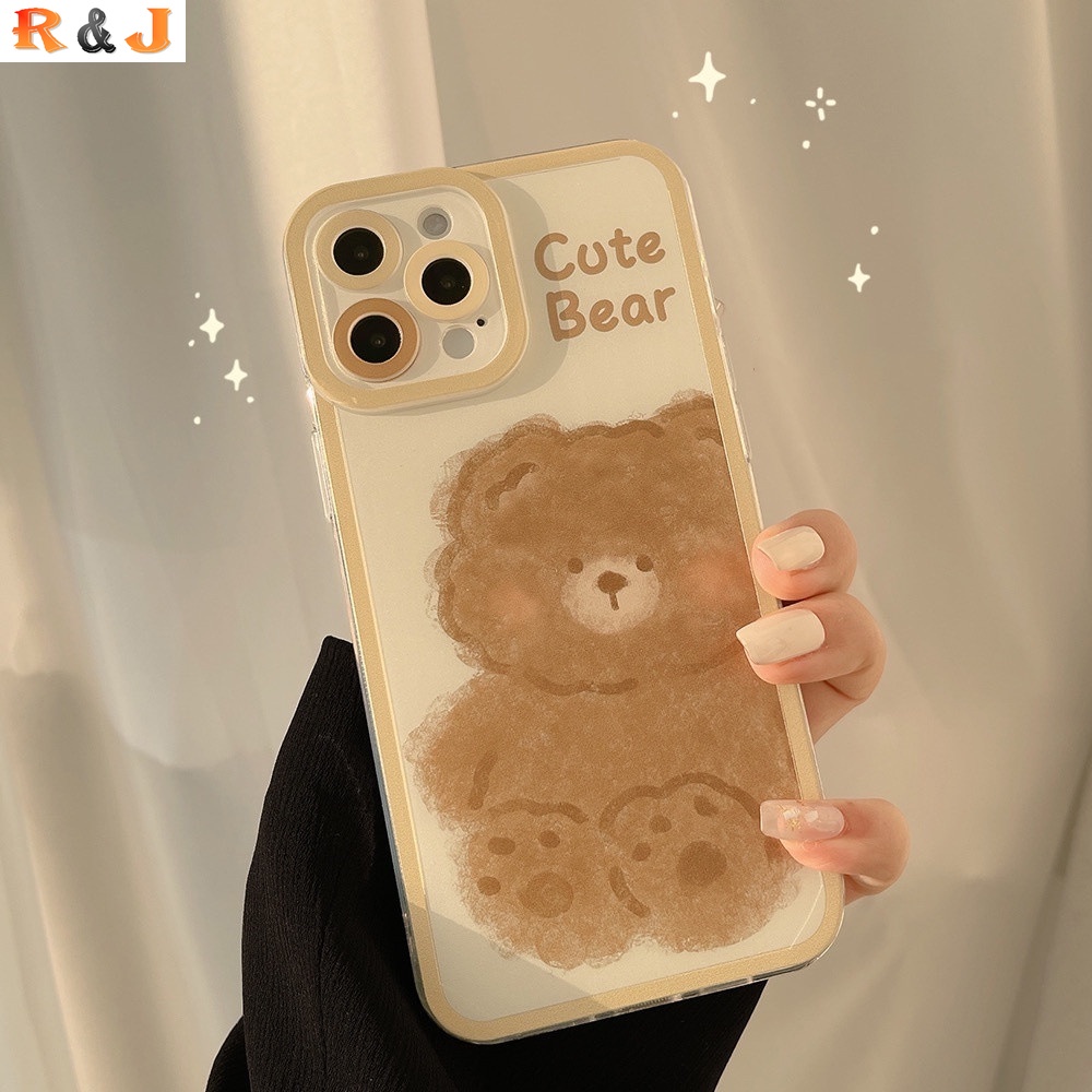 Soft Case TPU Motif Beruang Brown Untuk Infinix Note 12 G96 Infinix Hot 11 Hot11s Smart 5 Hot 9 Play8 Hot9 Note 10 Pro Hot10s