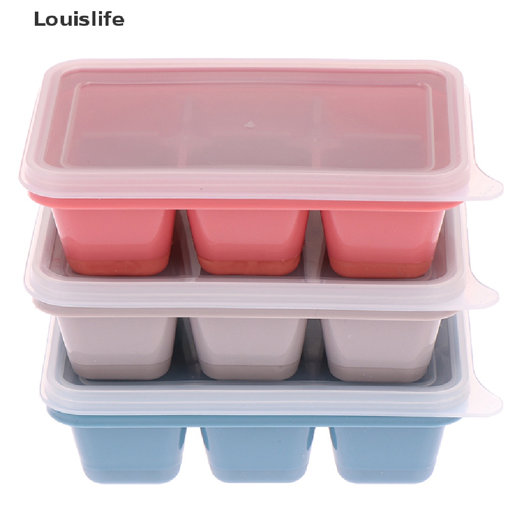 ICE CUBE 6 in 1 TRAY Cetakan Es Batu Silikon Kulkas Tutup BESAR Jumbo Sekat Serbaguna Puding Coklat Cake Ice Cream Peralatan dapur rumah-4