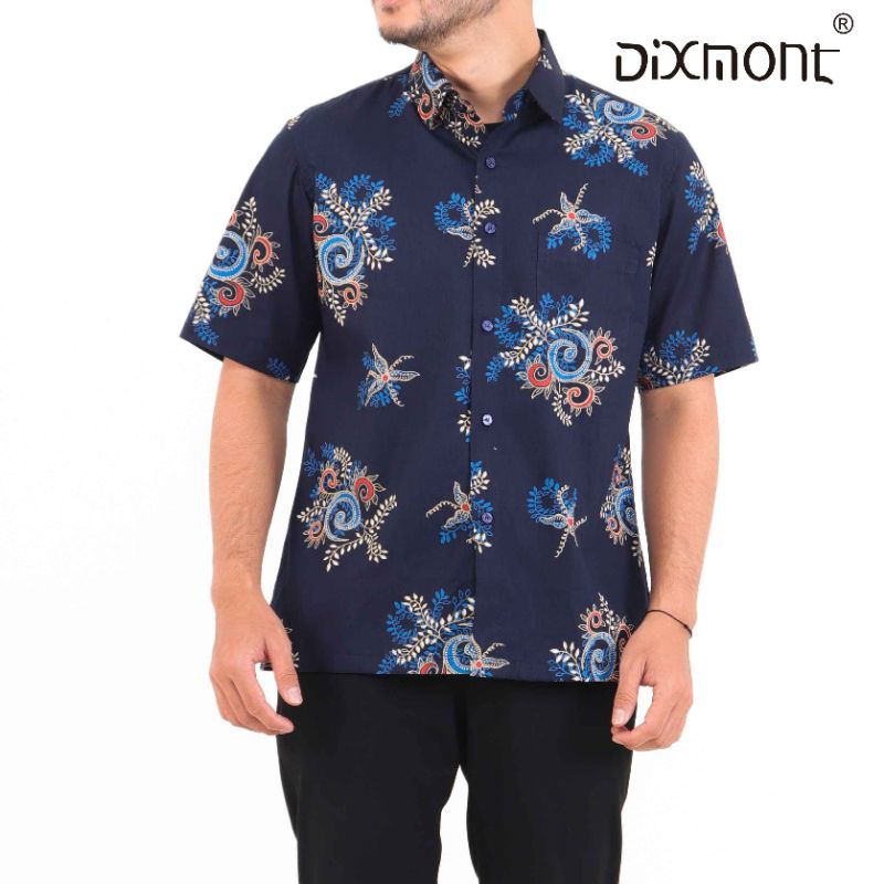 Dixmont Kemeja Pria Batik Pendek Hem BS00221