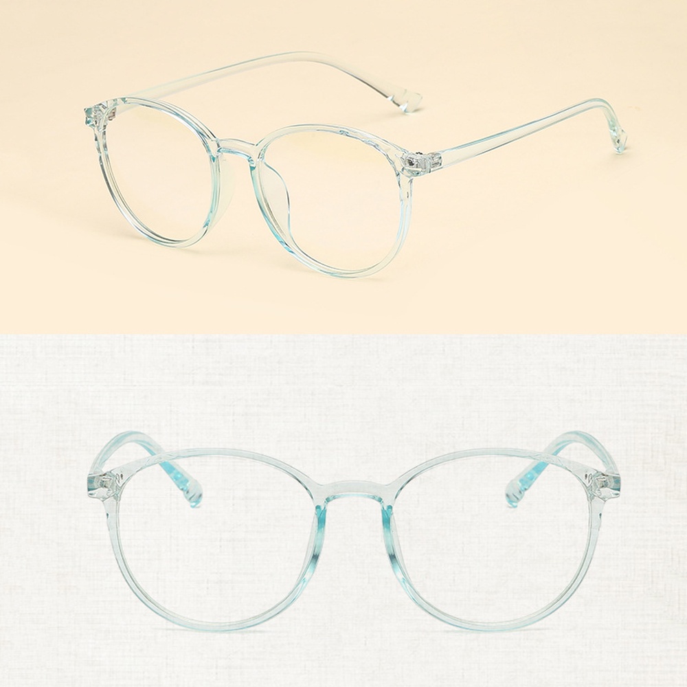 ROW Unisex Vintage Eyeglasses Clear Lens Flat Mirror Eyewear Optical Eye Glasses Reduces Eye Strain Transparent Round Frame High-definition Ultralight Cool Anti-Blue Rays/Multicolor