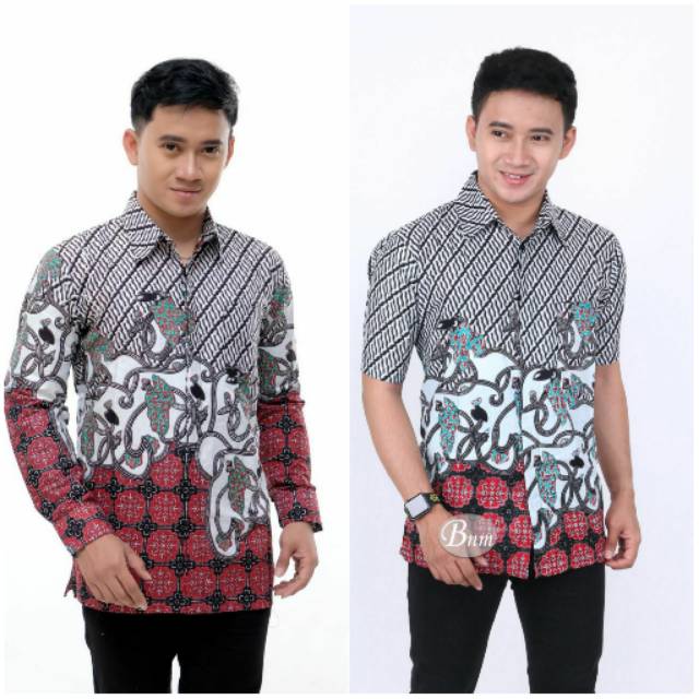 Bswart Batik Hrb026 Kenongo Hem Pendek Padi Pekalongan M L Xl Batik Pria Murah Modern Grosir