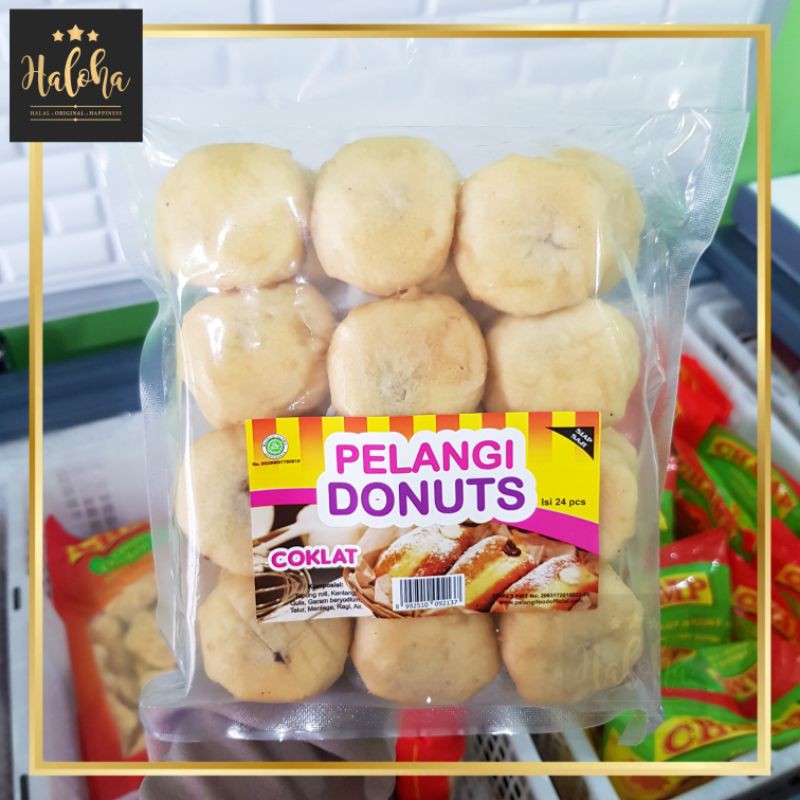 Pelangi Donuts Donat Kentang Isi Coklat Ukuran Mini isi 24 Pcs