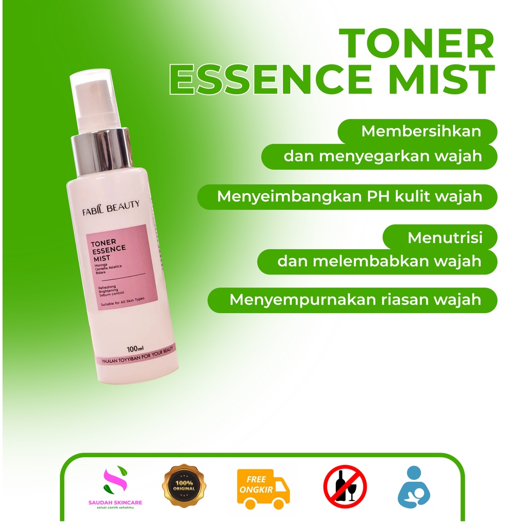 TONER ESSENCE FACE MIST MOISTURIZER UNTUK KULIT BERJERAWAT DAN BERMINYAK BRIGHTENING PRIA SETTING SP