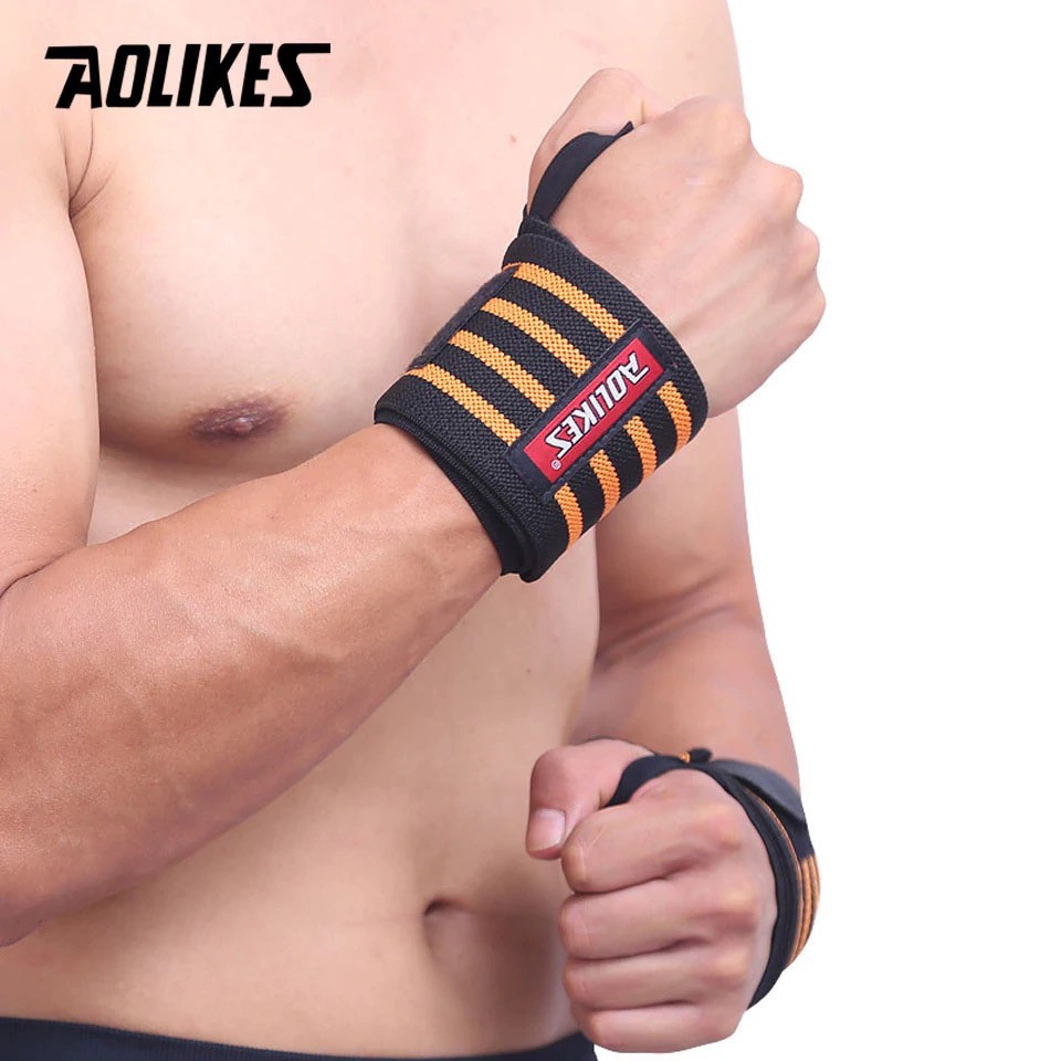 AOLIKES 1539 4 Stripe Wrist Support / Wristband / Wrist Wrap - Deker Pelindung Pergelangan Tangan