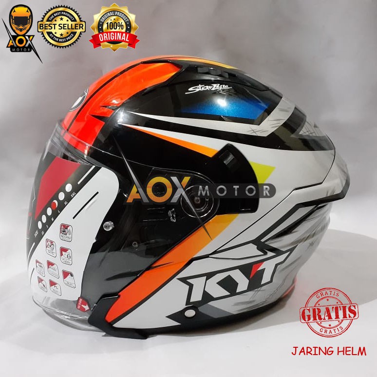 Helm KYT NFJ (ongkir 3Kg) Simone Corsi Replica 2018 Halfface, GRATIS Jaring Helm