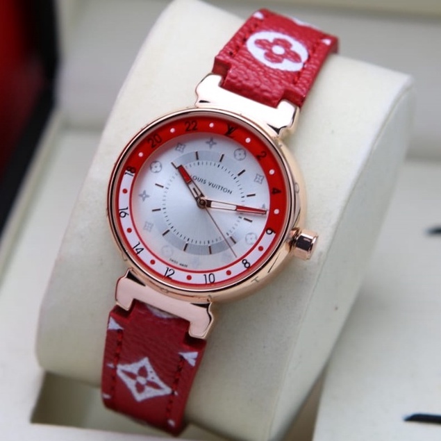 Grosir Jam Tangan Wanita Lv 3100 SJ Tali Kulit Free Box Ori & Baterai