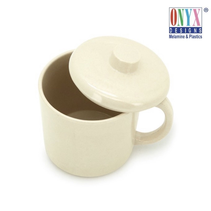 Mug Gelas Melamine  + Tutup 600 ML ONYX | Mug Gelas Warna SNI Food Grade