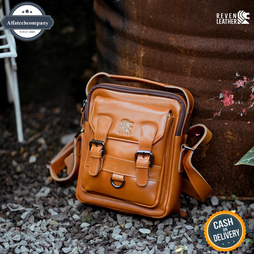 REVEN LEATHER Tas Slingbag Pria Panthera