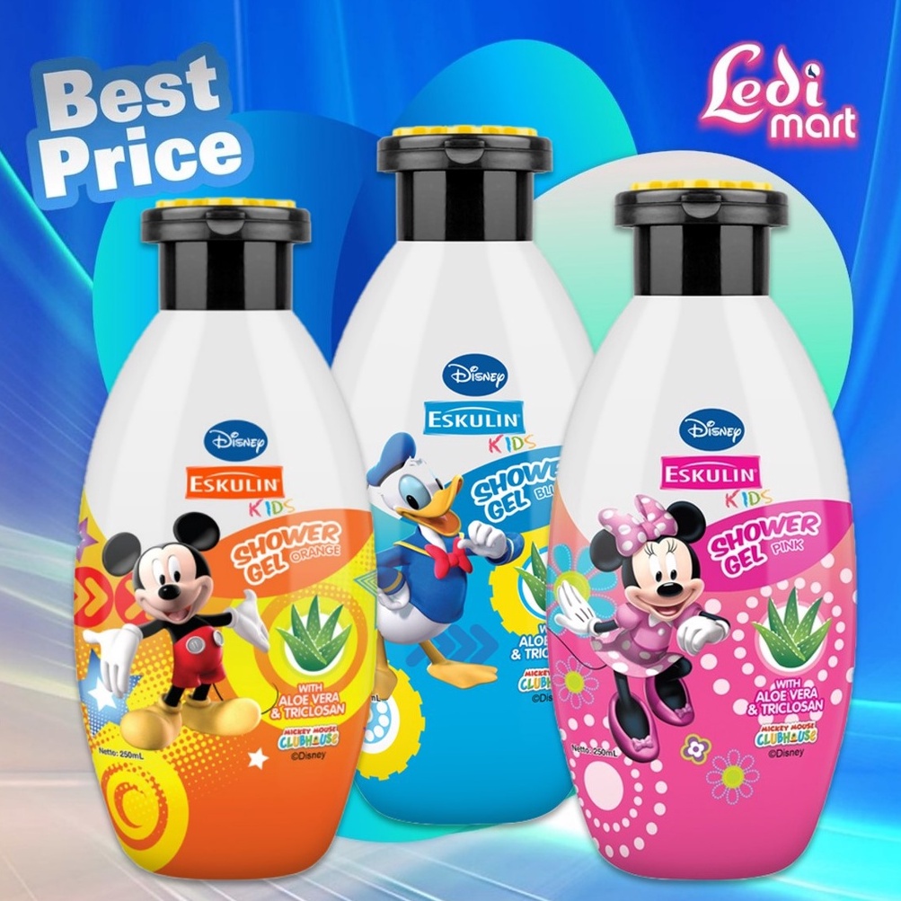 ORIGINAL Eskulin Kids Shower Gel Disney 250ml / Sabun Mandi Anak / LEDI MART