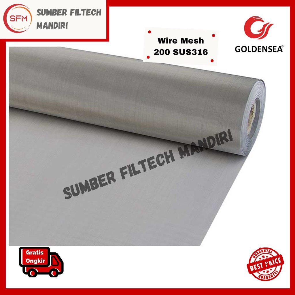 Goldensea Wire Mesh Saringan SS316 #200 (Lebar 1m) Stainless Steel / Wiremesh Stainless