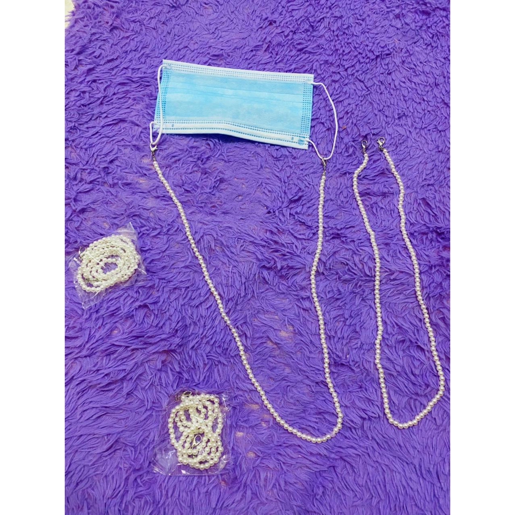 Strap KODE CY158 Masker/ Tali kacamata / kalung Mutiara / Tali Holder Masker Wajah Hias Mutiara