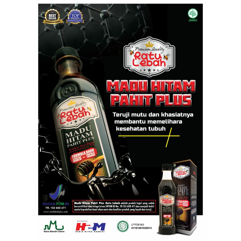 

Madu Hitam Pahit Plus propolis Ratu Lebah ( Madu Diabet- Kolesterol ) - MMD1598