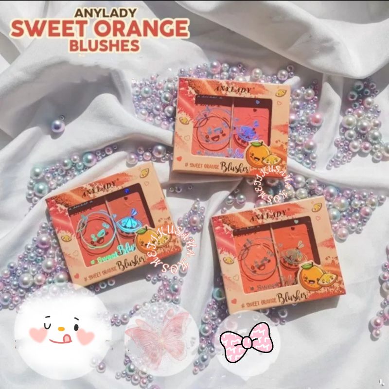 PROMO ECER!! BLUSHER ANYLADY / BLUSHON 2 WARNA No. 8133/877 SWEET ORANGE SWEET BLUSHER