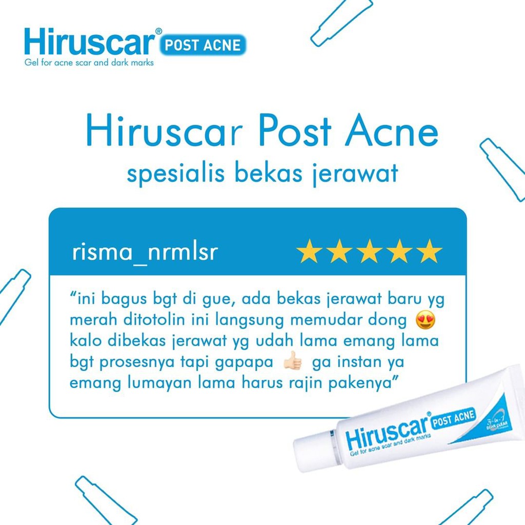 HIRUSCAR Post Acne Gel (10gr) Penghilang Bekas Jerawat, Luka &amp; Cacar