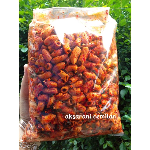 

COD makaroni bantat pedas daun jeruk isi 500gram/makaroni pedas/cemilan instan