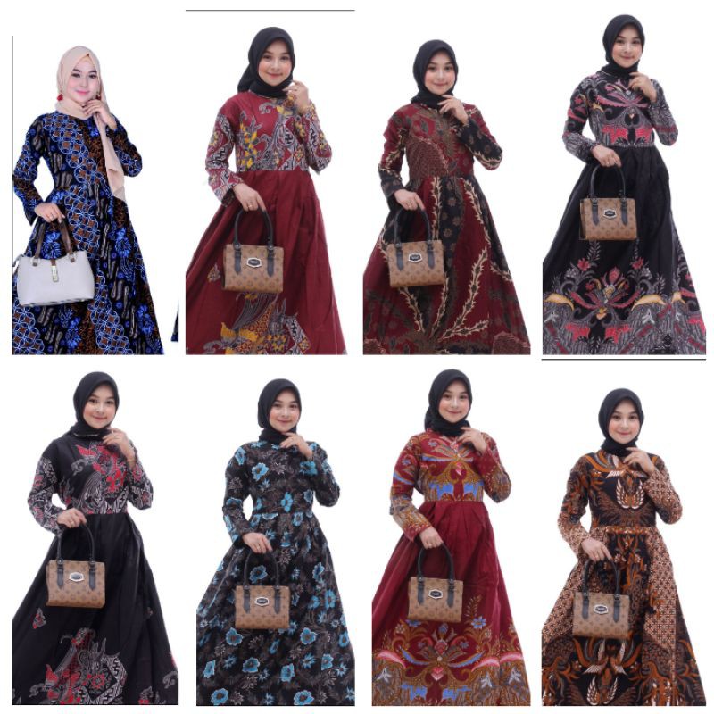 BAJU GAMIS BATIK WANITA - BAJU BATIK GAMIS ALLSIZE model terbaru mix