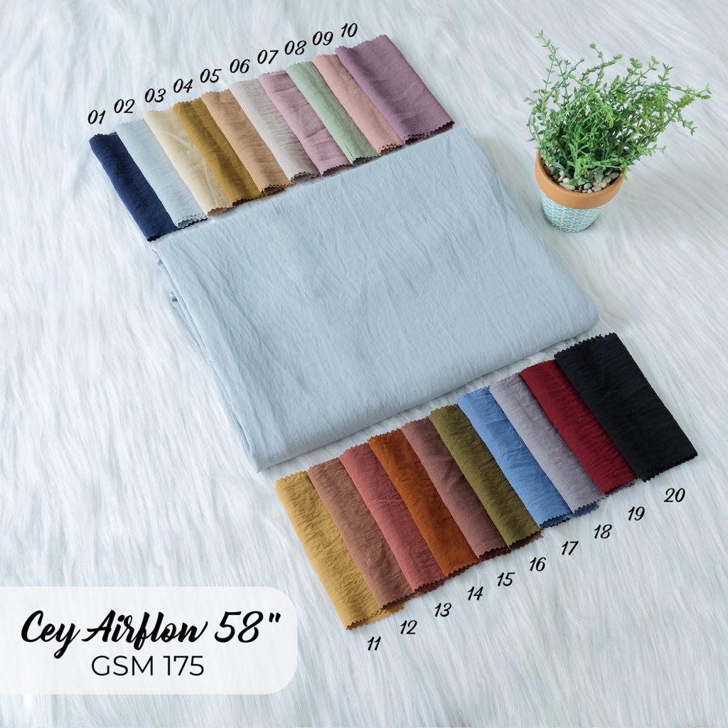 Kain CEY Airflow Crinkle Stretch Meteran 175 GSM