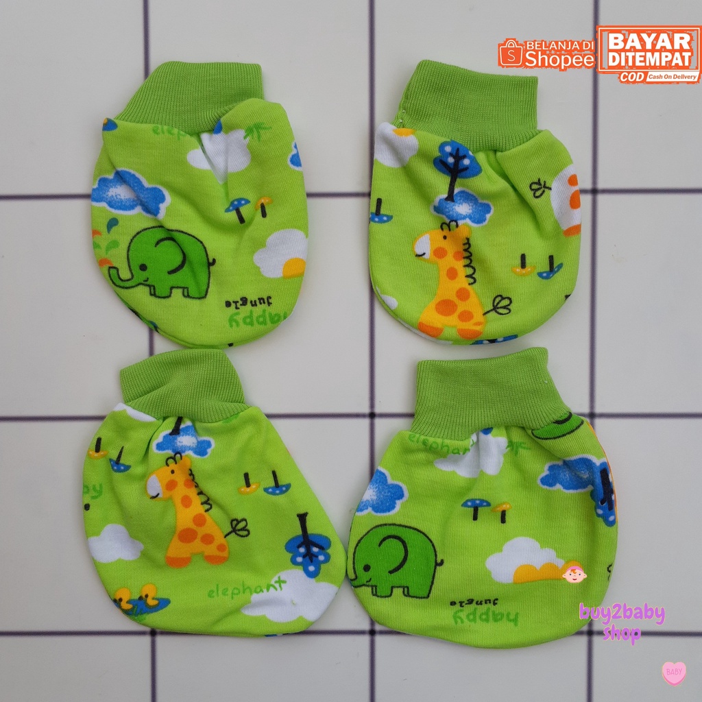 Sarung tangan dan kaki bayi Cico Miko Happy Jungle Series 0-3 Bulan 3 PCS