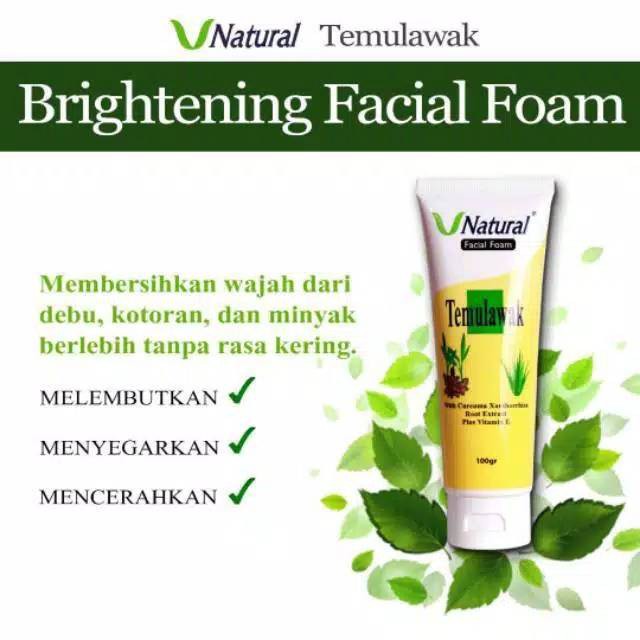 V NATURAL FACIAL FOAM TEMULAWAK 100GR - SABUN WAJAH V NATURAL