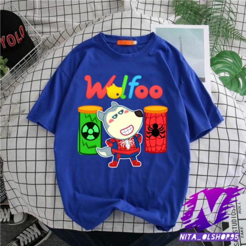 kaos wolfoo baju wolfoo superhero karakter baju anak