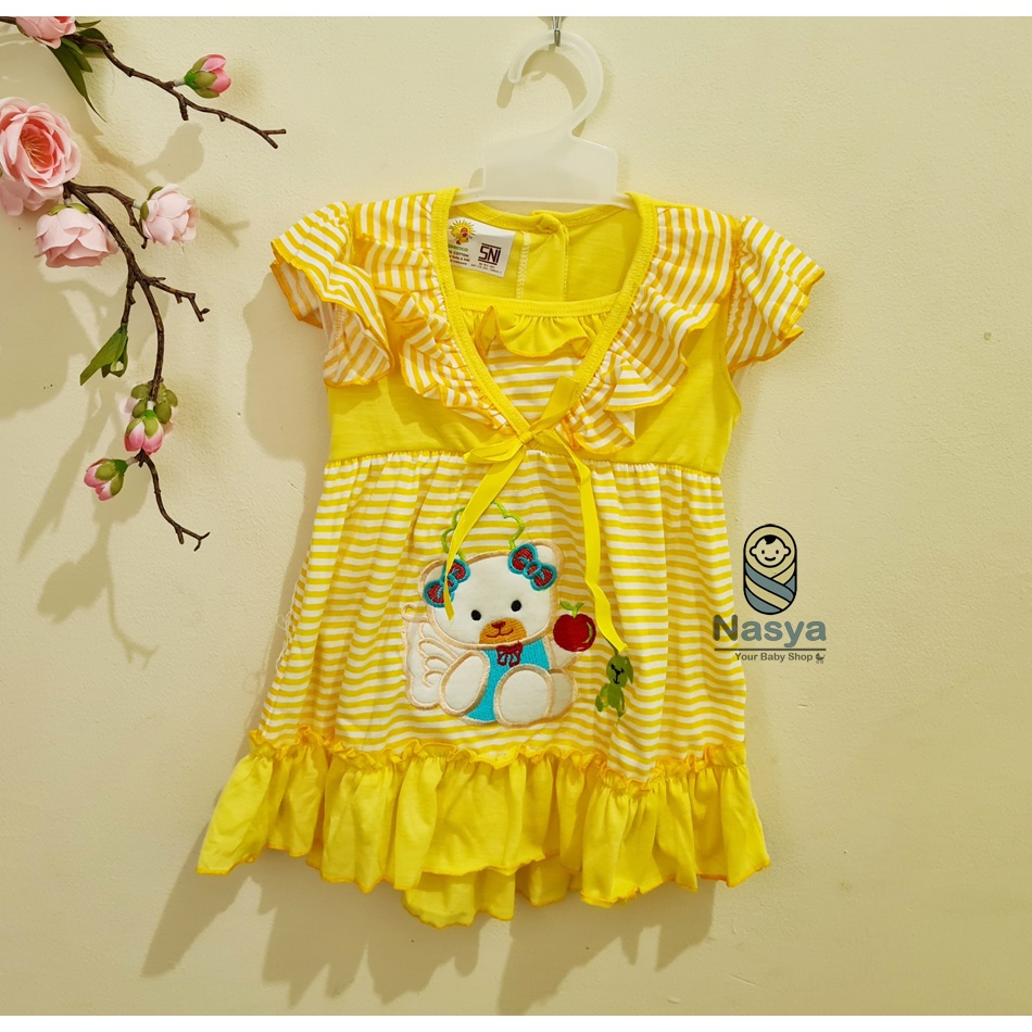 [MK-019] Setelan Baju Anak Perempuan mix denim motif cartoon