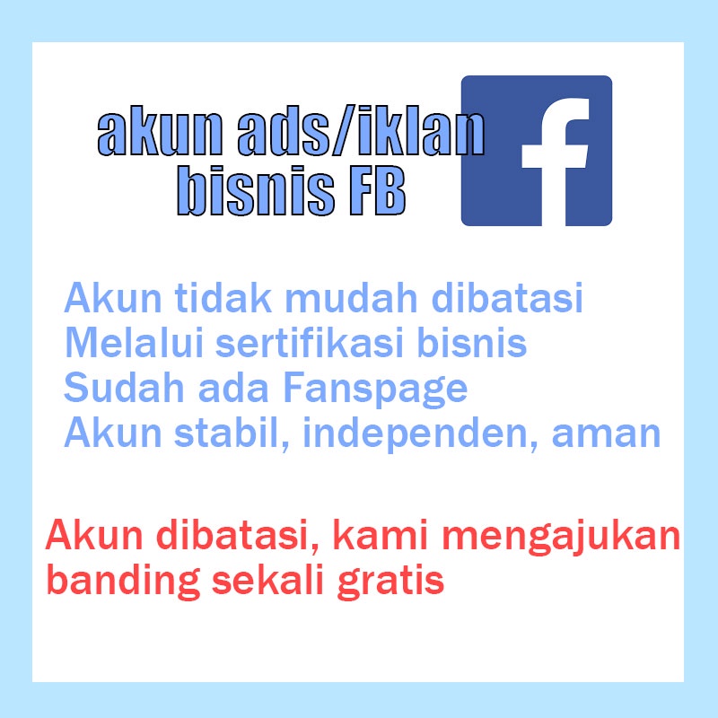 akun FB akun ads Bisnis facebook akun iklan Business Manager akun perusahaan menjalankan iklan akun Indonesia