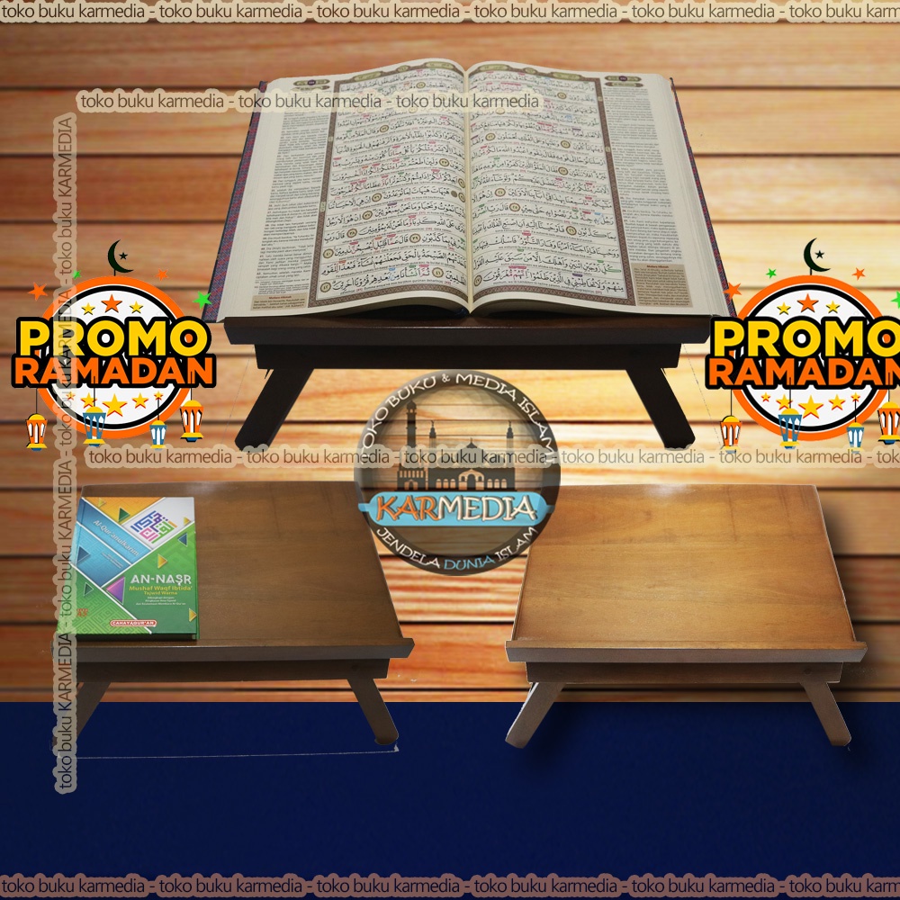Paket Ramadhan - Rekal Plus Al Quran Rekal Papan Miring Meja Lesehan Mengaji untuk Membaca Al Quran 