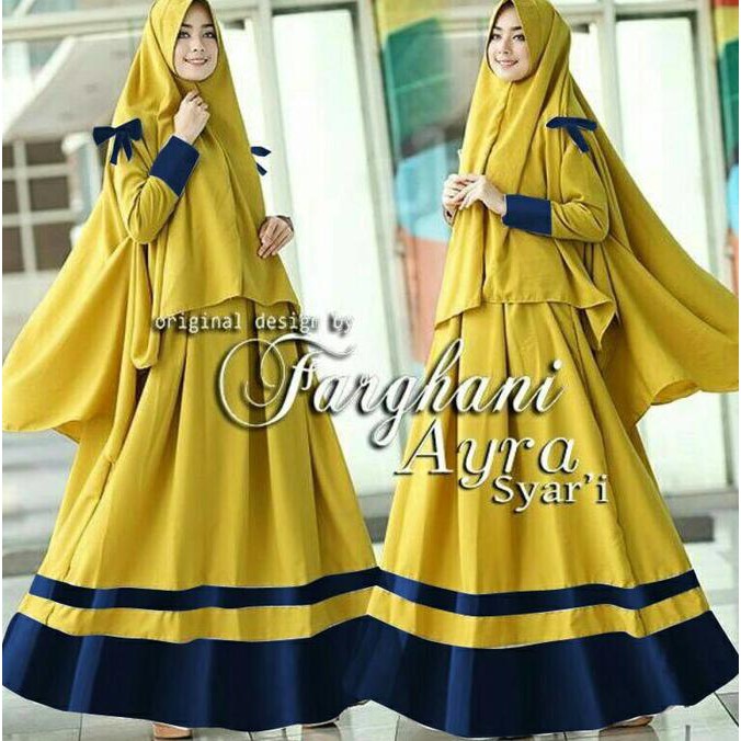 JUAL Aida Syar'i Kuning Mas Busana Muslim Gamis syar'i Busui terbaru FREE ONGKIR