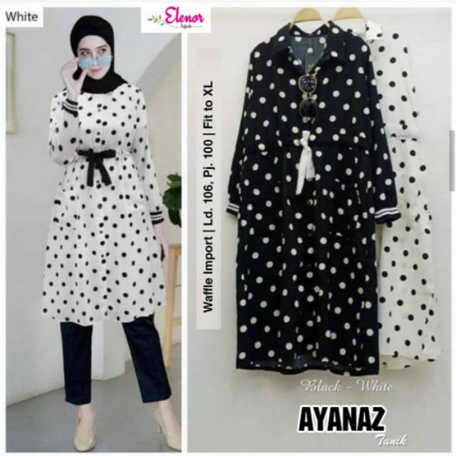 AYANAZ TUNIK / ATASAN MUSLIM WANITA / TUNIK POLKADOT