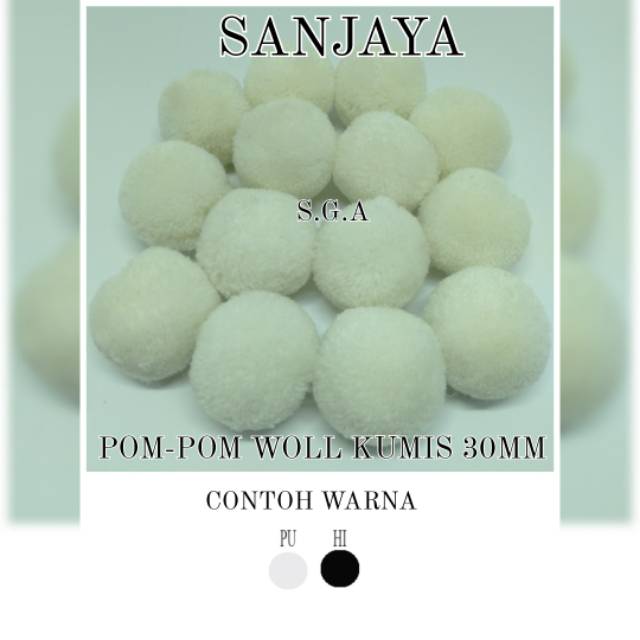 POM POM BOLA / POM POM WOL GLITER KUMIS / POM POM WARNA WARNI / POM POM AKSESORIS / POM-POM WOL KUMIS 30MM