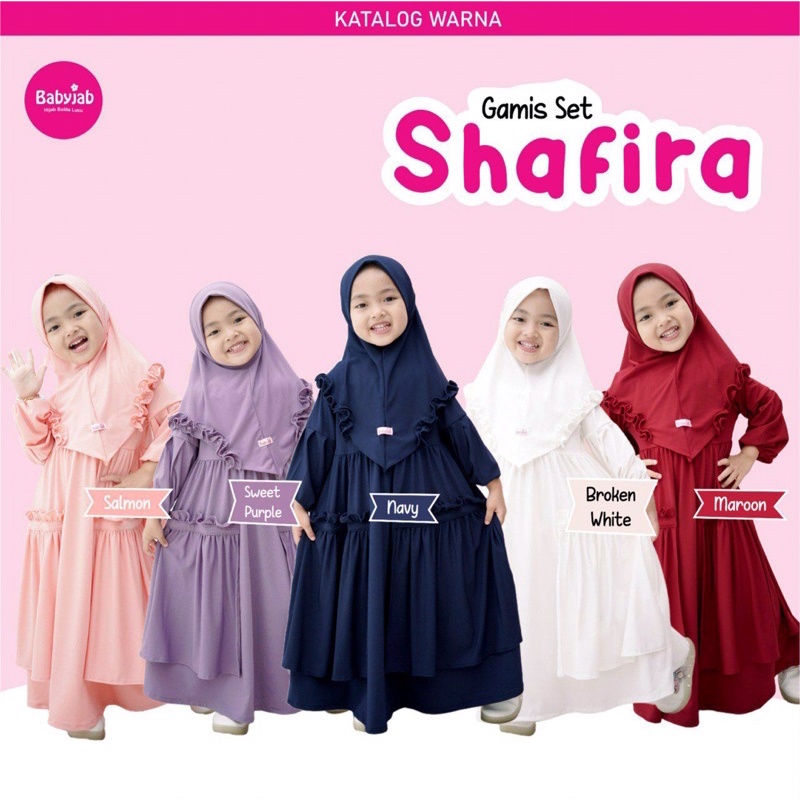 Gamis set Shafira by Babyjab / gamis anak set terbaru babyjab / gamis anak murah berkualitas / gamis