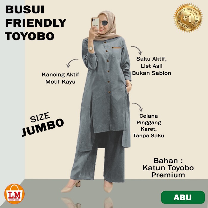 TERMURAH TERLARIS [ COD &amp; Gratis Ongkir ] Setelan Baju &amp; Celana Wanita Menyusui BUSUI FRIENDLY JUMBO Bahan Katun Toyobo Premium TERBARU LMS 26782 26786 26790