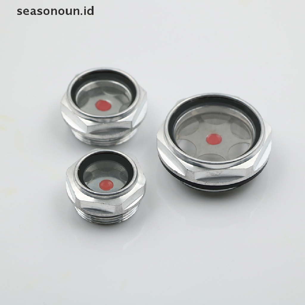 【seasonoun】 16mm-48mm male threaded metal air compressor oil level sight glass .