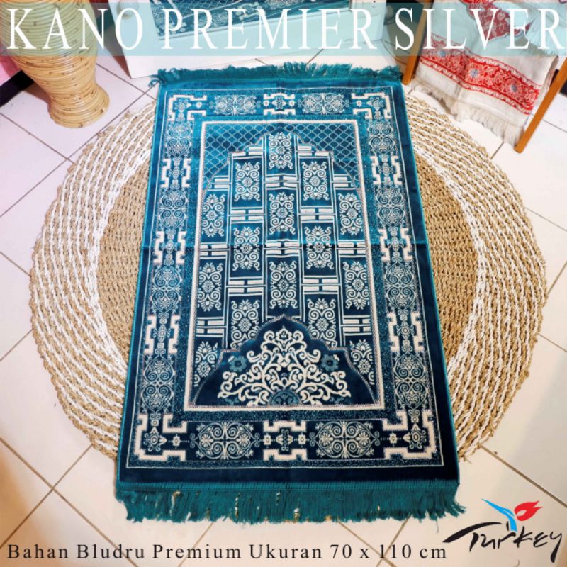 SAJADAH BLUDRU TURKY PREMIUM KANO PERAK/SILVER BULU PADAT DAN LEMBUT