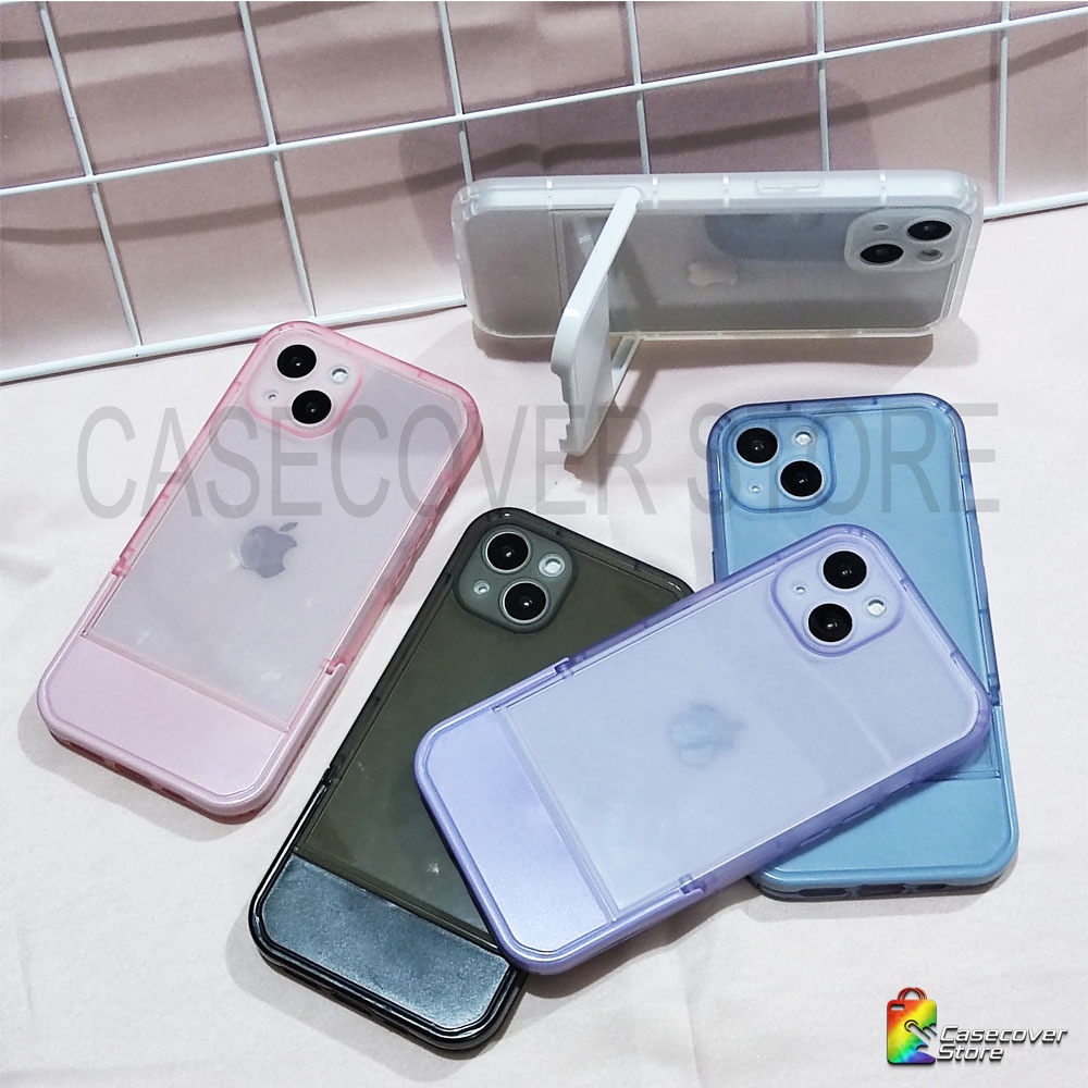 STAND HOLDER CASE - Slicone Case Full Lens Cover For iPhone 12 Pro Promax 13 Pro Promax / CASING IPHONE / CASE IPHONE