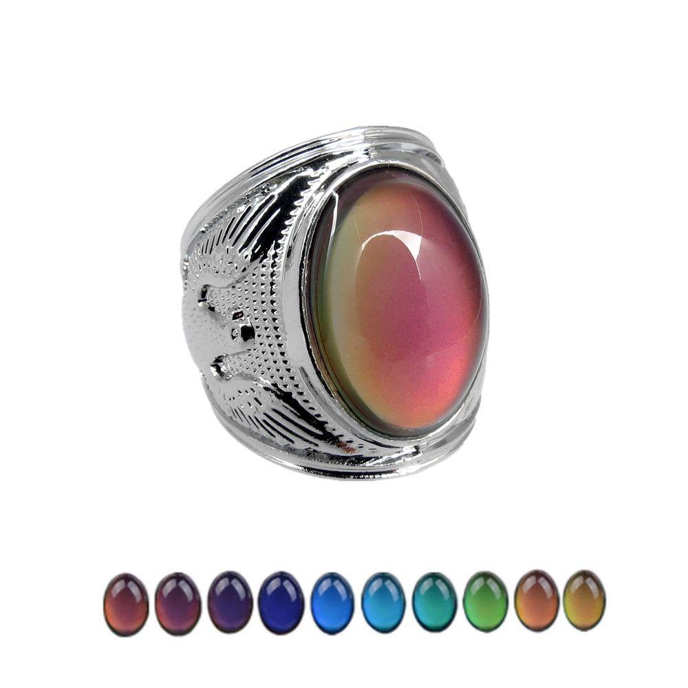 Top Mood Ring Cincin Ukuran 5-10 Hadiah Untuk Wanita Gadis Perhiasan Kontrol Suhu