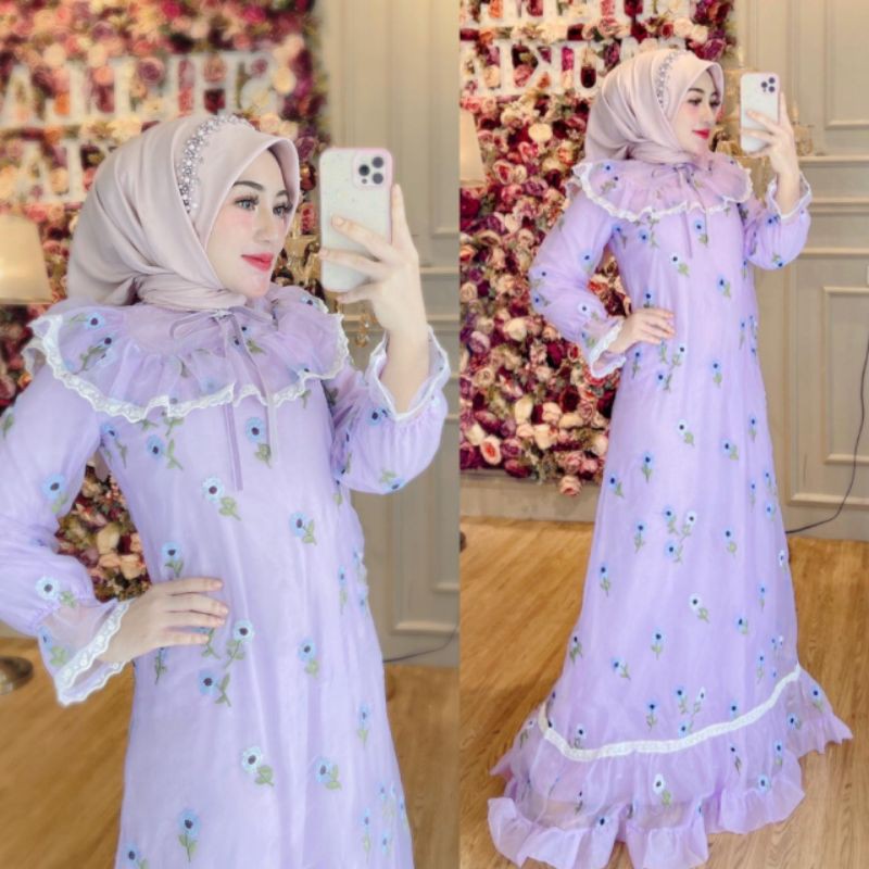 DRESS ORGANZA FLOWERS ORIGINAL SHELLASAUKIA