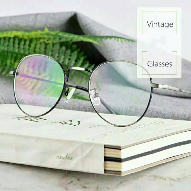 √BAYAR DITEMPAT√ Kacamata Wanita Bulat frame Optik Eyeglasses Vitage Oval Trendy Unisexko