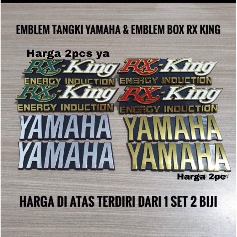 emblem yamaha rxking rx king 1:1 original harga sepasang kiri kanan