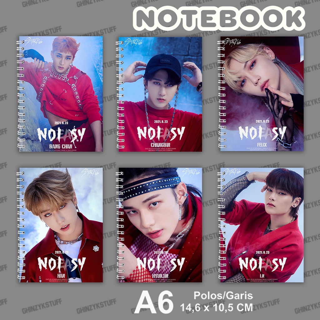 

Notebook KPOP Stray Kids NOEASY Ukuran A6 10,5 cm x 14,8 cm