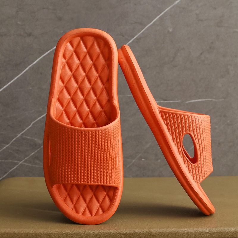 HC Sandal Slop Karet Polos Rumah 6495 Sendal Rumah Berkualitas Model Zigzag Sendal Kamar Mandi EVA Empuk Sendal Karet Couple Garis Home Slipper Anti Slip Wanita Pria Gaya Korea Murah Import-OREN