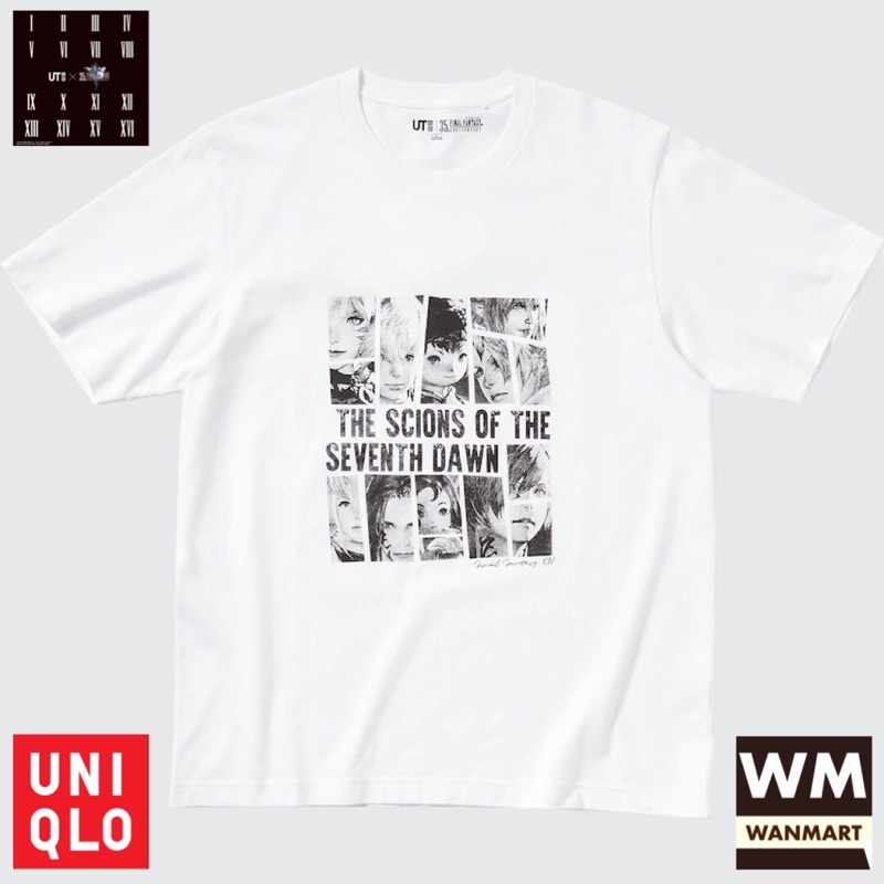 UNIQLO Men UT T-Shirt Kaos Pria Grafis Final Fantasy Lengan Pendek White
