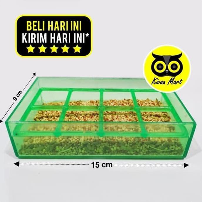 Produk Unggulan Cepuk Ram Sempati Wadah Tempat Pakan Makanan Burung Lovebird Parkit - Biru