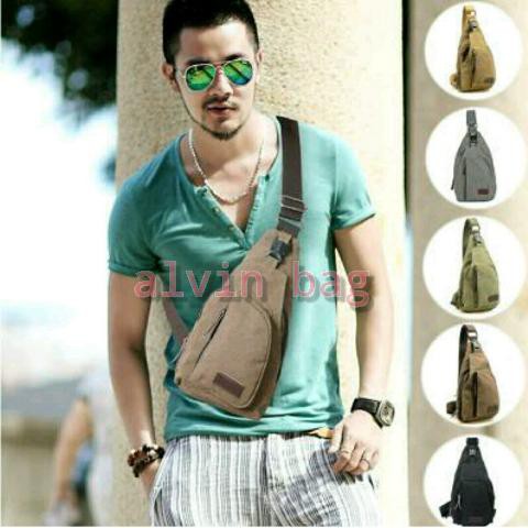 Asli Original  Tas selempang kerja , tas kanvas import , tas sekolah kuliah jalan , tas kain pria