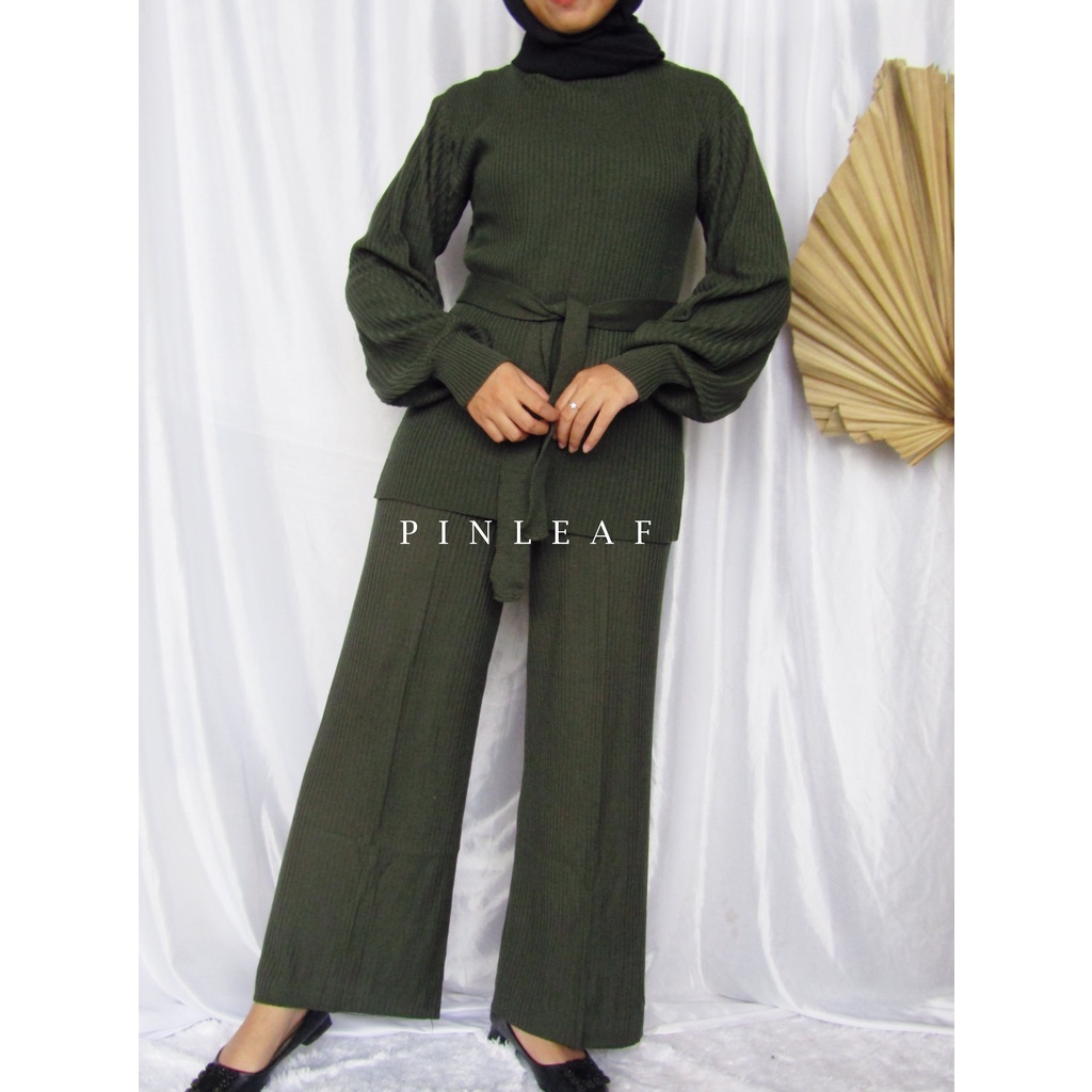 ONE SET-SETCEL KULOT + SWEATER BALON KNIT-2