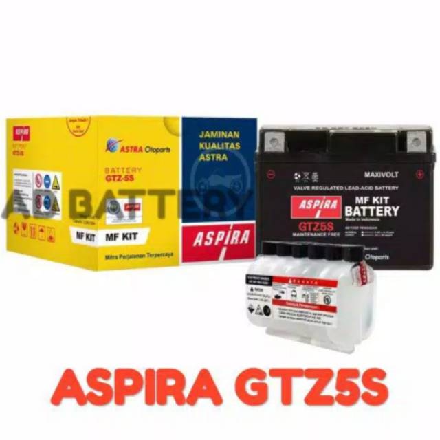 Jual AKI MOTOR ASPIRA GTZ5S MF KIT Indonesia|Shopee Indonesia